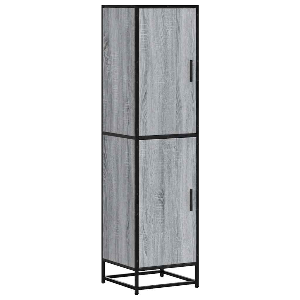 Skříň Highboard Šedá Sonoma 35,5X35X139 Cm Kompozit A Kov