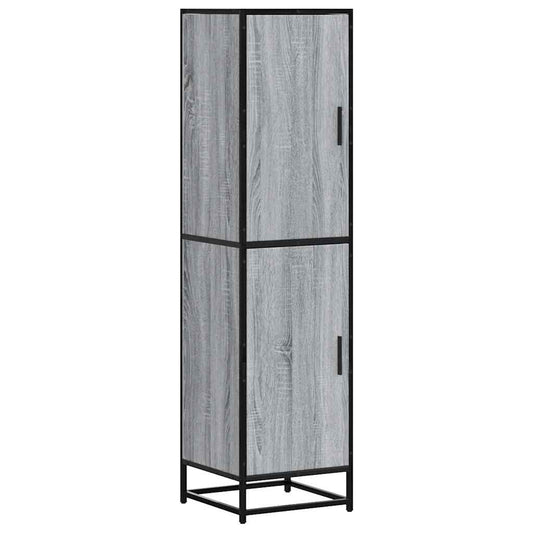 Skříň Highboard Šedá Sonoma 35,5X35X139 Cm Kompozit A Kov