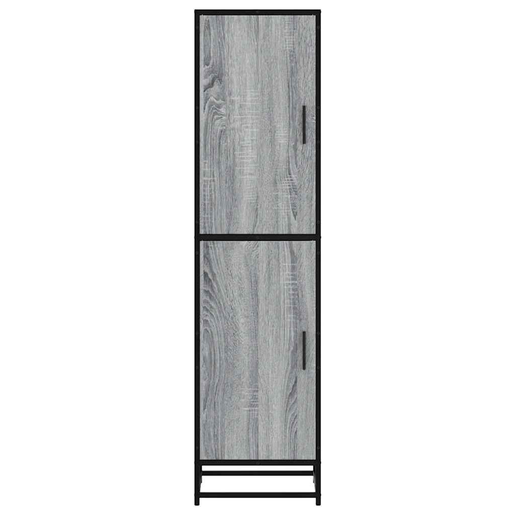 Skříň Highboard Šedá Sonoma 35,5X35X139 Cm Kompozit A Kov