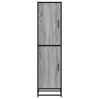 Skříň Highboard Šedá Sonoma 35,5X35X139 Cm Kompozit A Kov