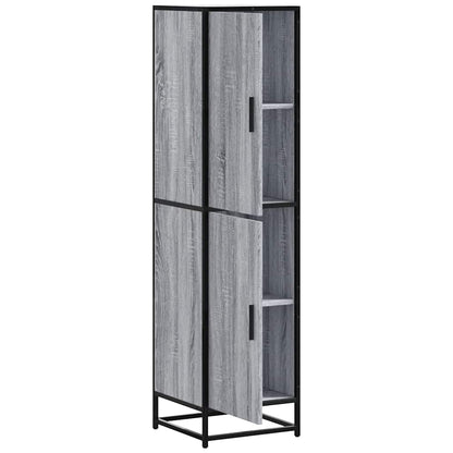 Skříň Highboard Šedá Sonoma 35,5X35X139 Cm Kompozit A Kov