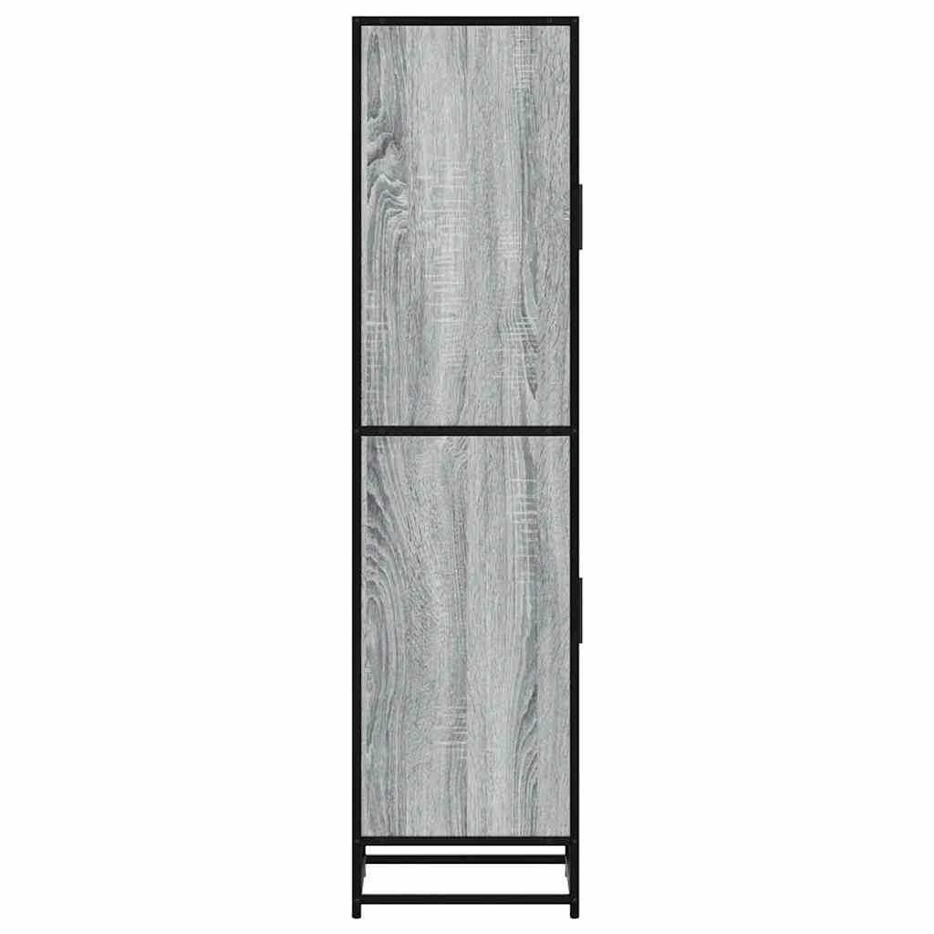 Skříň Highboard Šedá Sonoma 35,5X35X139 Cm Kompozit A Kov