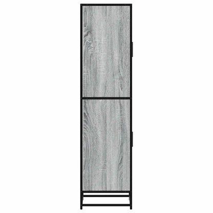 Skříň Highboard Šedá Sonoma 35,5X35X139 Cm Kompozit A Kov