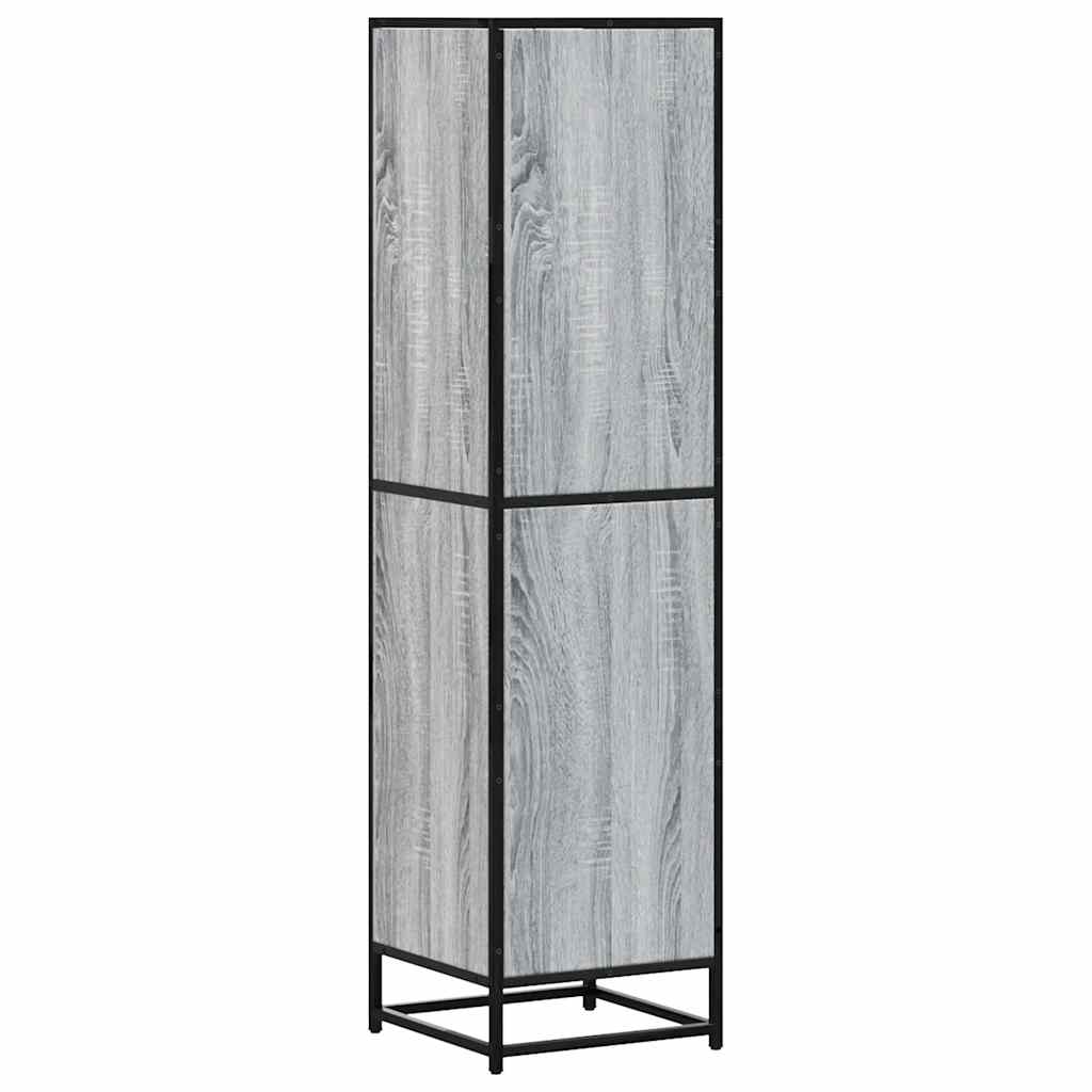 Skříň Highboard Šedá Sonoma 35,5X35X139 Cm Kompozit A Kov