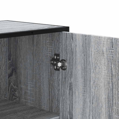 Skříň Highboard Šedá Sonoma 35,5X35X139 Cm Kompozit A Kov
