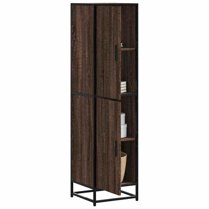 Skříň Highboard Černá 35,5X35X139 Cm Kompozitní Dřevo A Kov