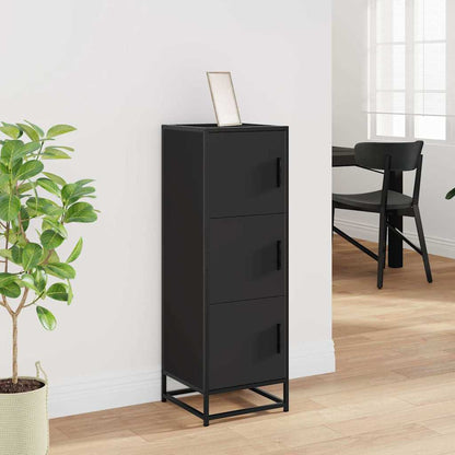 Skříň Highboard Černá 35,5X35X106,5 Cm Kompozitní Dřevo A Kov