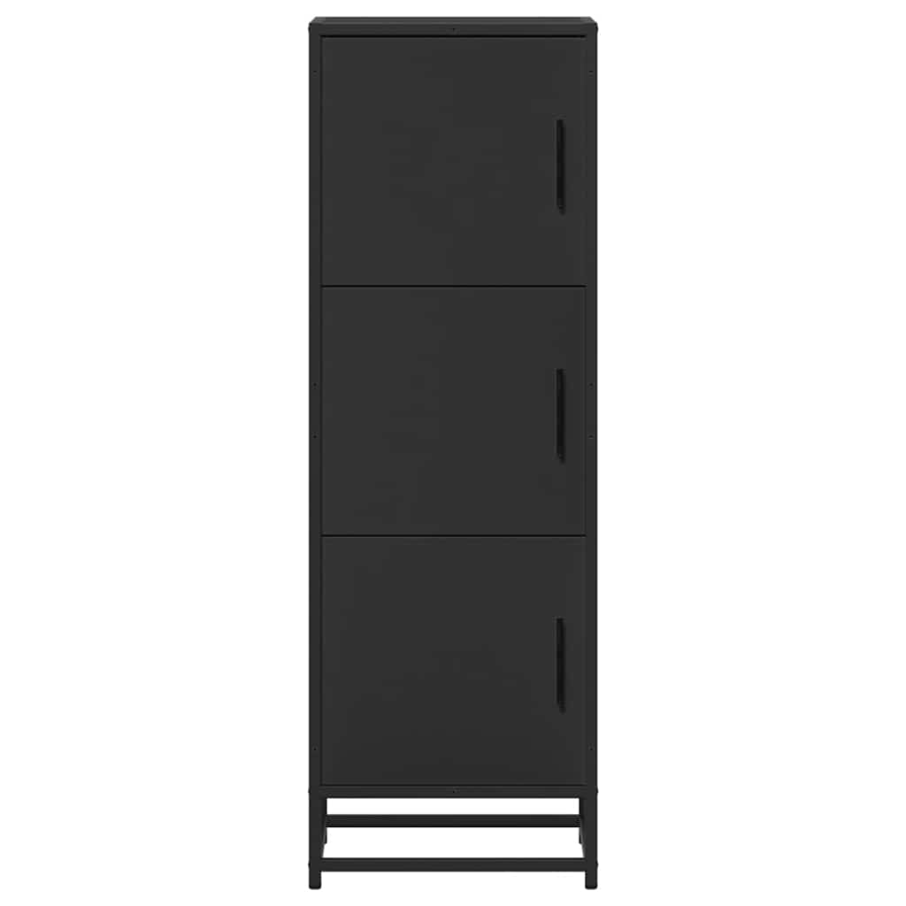 Skříň Highboard Černá 35,5X35X106,5 Cm Kompozitní Dřevo A Kov