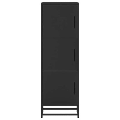 Skříň Highboard Černá 35,5X35X106,5 Cm Kompozitní Dřevo A Kov