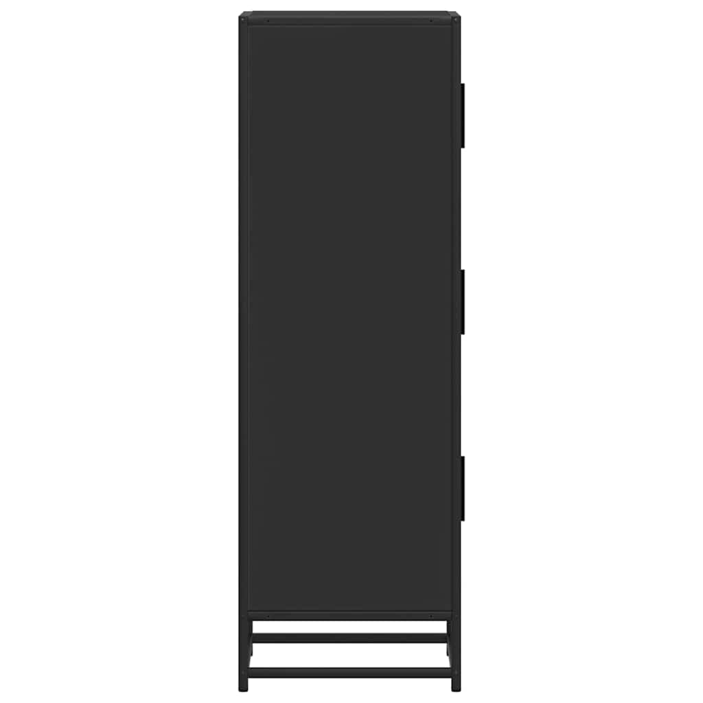 Skříň Highboard Černá 35,5X35X106,5 Cm Kompozitní Dřevo A Kov