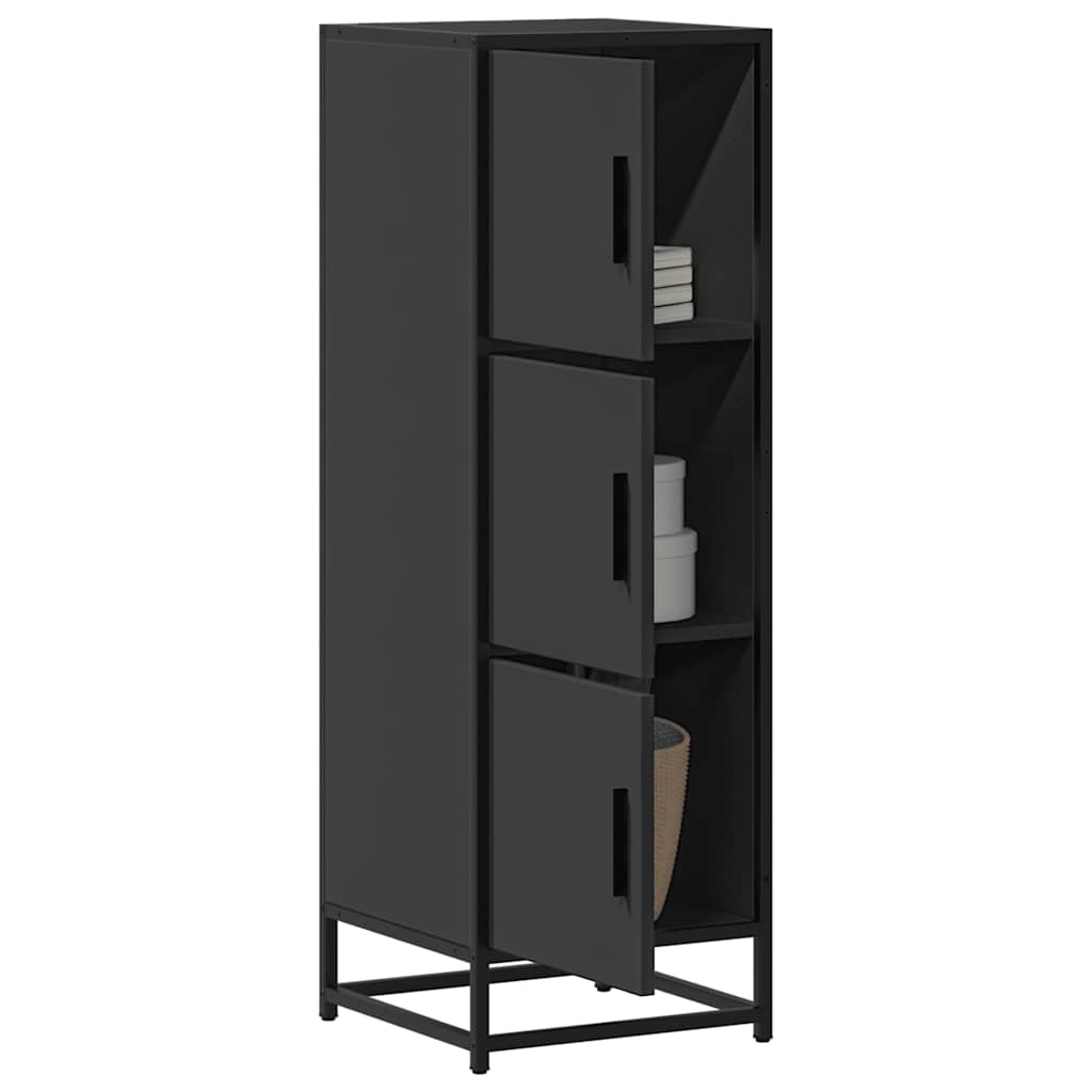 Skříň Highboard Černá 35,5X35X106,5 Cm Kompozitní Dřevo A Kov