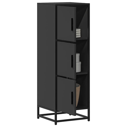 Skříň Highboard Černá 35,5X35X106,5 Cm Kompozitní Dřevo A Kov