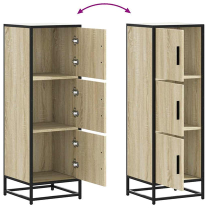 Skříň Highboard Dub Sonoma 35,5X35X106,5 Cm Kompozit A Kov