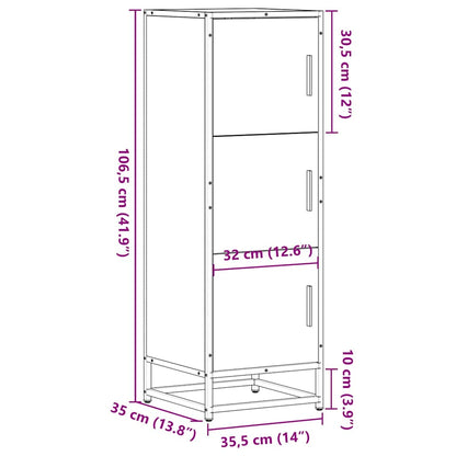 Skříň Highboard Dub Sonoma 35,5X35X106,5 Cm Kompozit A Kov