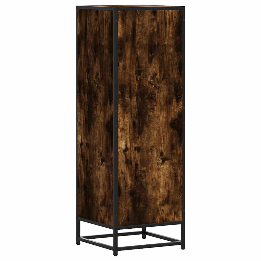 Skříň Highboard Kouřový Dub 35,5X35X106,5 Cm Kompozit A Kov