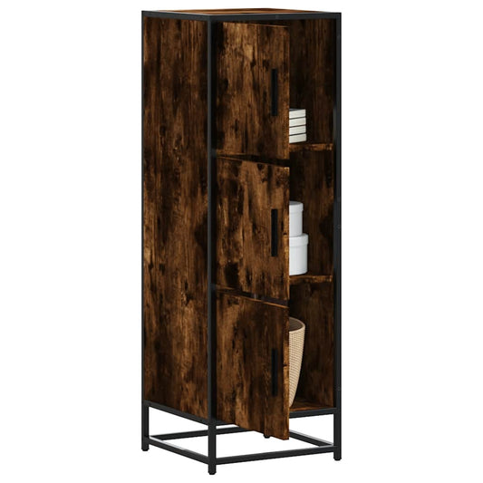 Skříň Highboard Kouřový Dub 35,5X35X106,5 Cm Kompozit A Kov