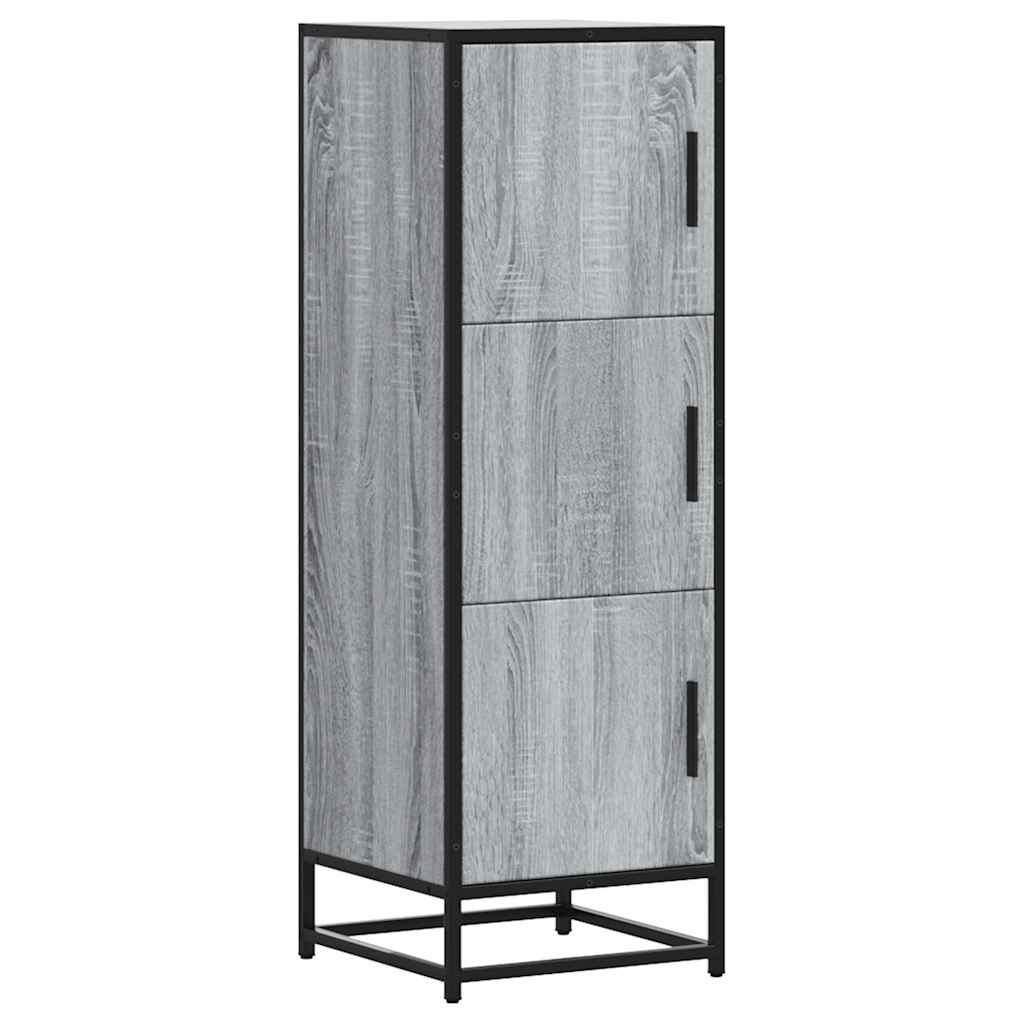 Skříň Highboard Šedá Sonoma 35,5X35X106,5 Cm Kompozit A Kov