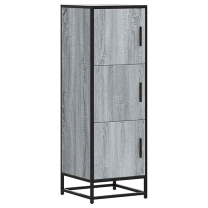 Skříň Highboard Šedá Sonoma 35,5X35X106,5 Cm Kompozit A Kov