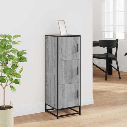 Skříň Highboard Šedá Sonoma 35,5X35X106,5 Cm Kompozit A Kov