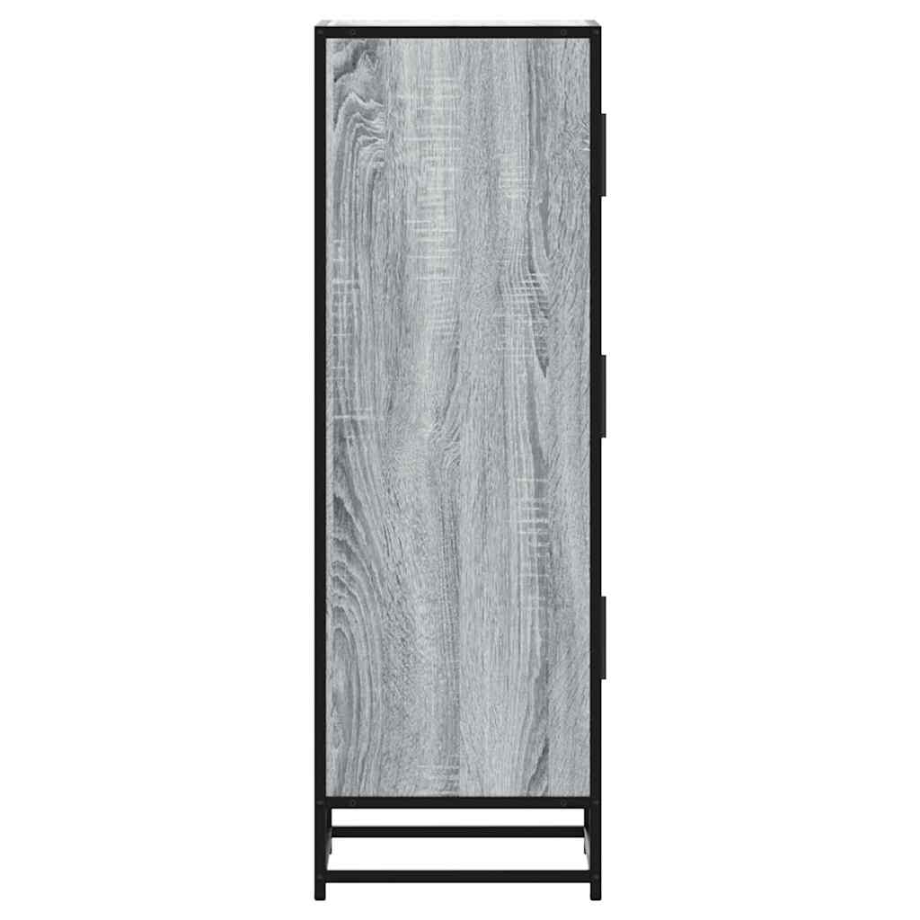 Skříň Highboard Šedá Sonoma 35,5X35X106,5 Cm Kompozit A Kov