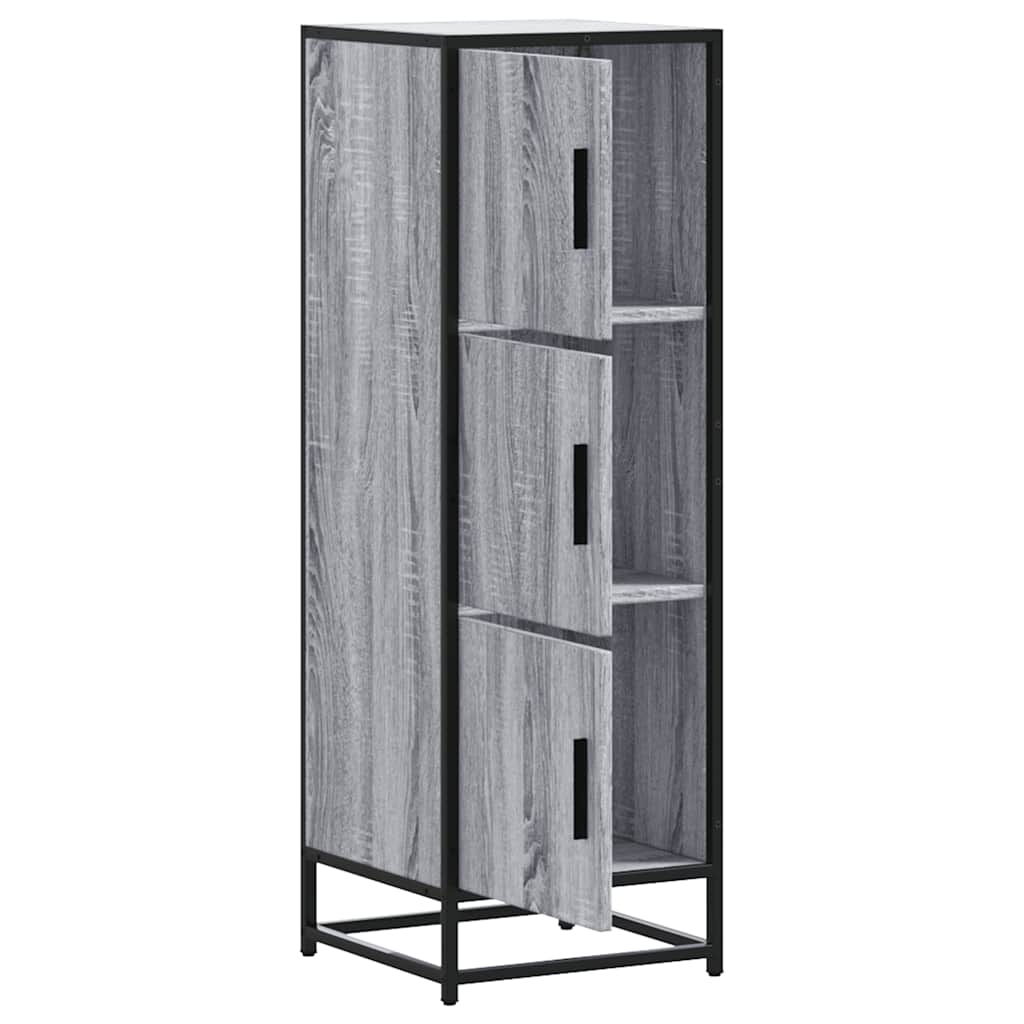 Skříň Highboard Šedá Sonoma 35,5X35X106,5 Cm Kompozit A Kov