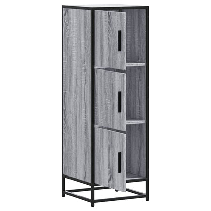 Skříň Highboard Šedá Sonoma 35,5X35X106,5 Cm Kompozit A Kov