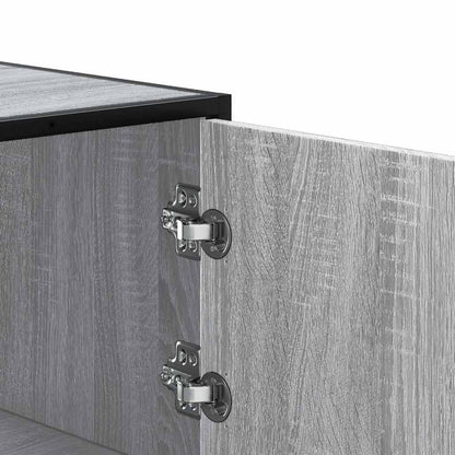 Skříň Highboard Šedá Sonoma 35,5X35X106,5 Cm Kompozit A Kov