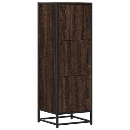 Skříň Highboard Hnědý Dub 35,5X35X106,5 Cm Kompozit A Kov