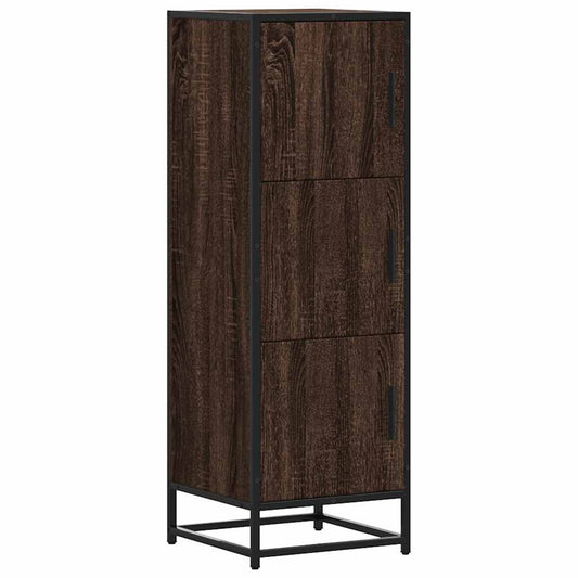 Skříň Highboard Hnědý Dub 35,5X35X106,5 Cm Kompozit A Kov
