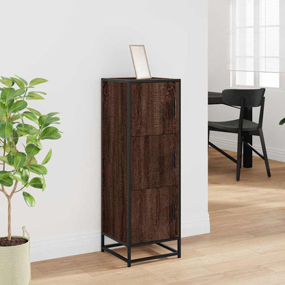 Skříň Highboard Hnědý Dub 35,5X35X106,5 Cm Kompozit A Kov