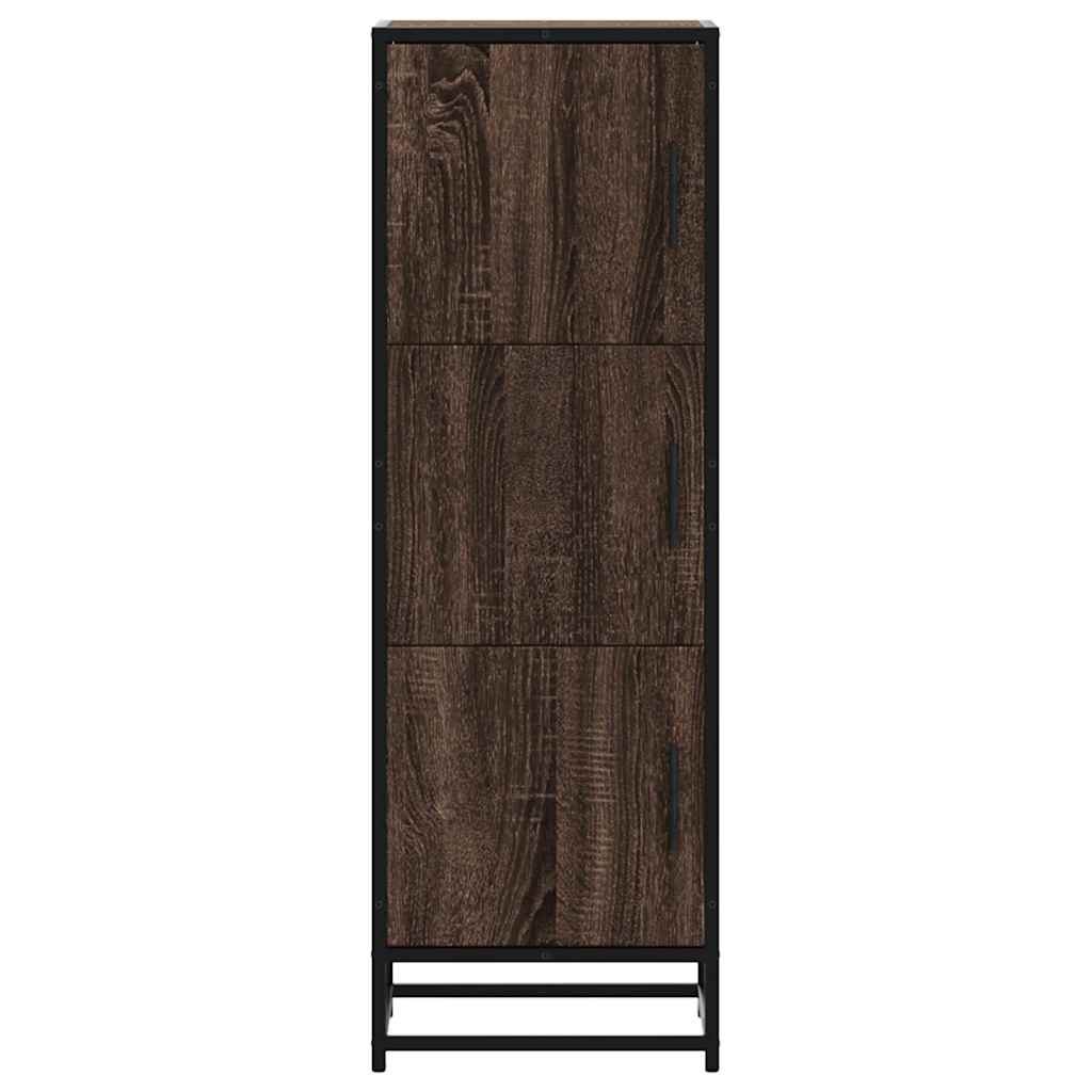 Skříň Highboard Hnědý Dub 35,5X35X106,5 Cm Kompozit A Kov
