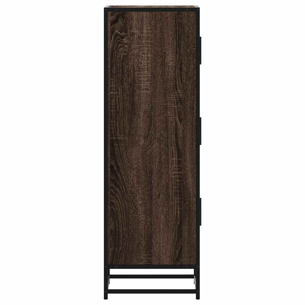 Skříň Highboard Hnědý Dub 35,5X35X106,5 Cm Kompozit A Kov