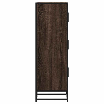 Skříň Highboard Hnědý Dub 35,5X35X106,5 Cm Kompozit A Kov