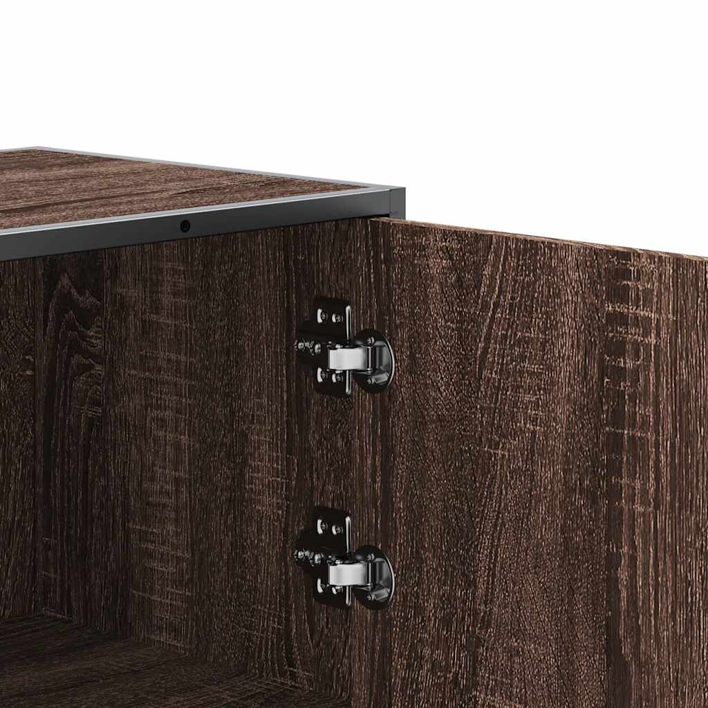 Skříň Highboard Hnědý Dub 35,5X35X106,5 Cm Kompozit A Kov