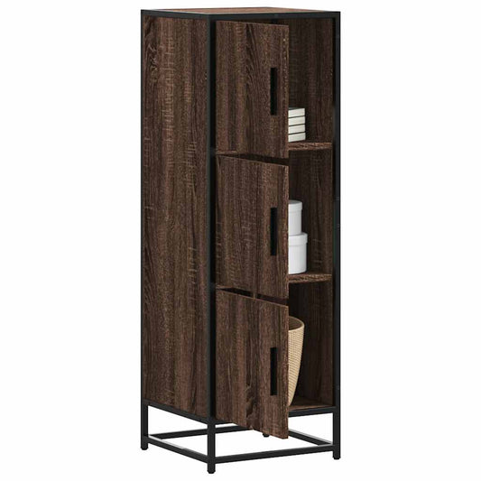 Skříň Highboard Hnědý Dub 35,5X35X106,5 Cm Kompozit A Kov