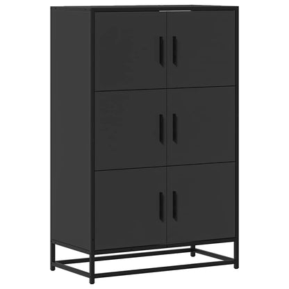 Skříň Highboard Černá 68X35X106,5 Cm Kompozit A Kov