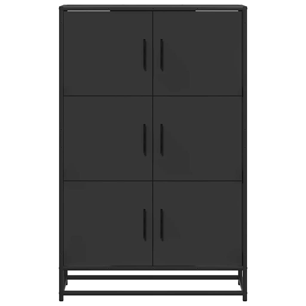 Skříň Highboard Černá 68X35X106,5 Cm Kompozit A Kov