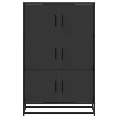Skříň Highboard Černá 68X35X106,5 Cm Kompozit A Kov