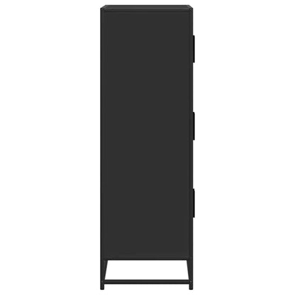 Skříň Highboard Černá 68X35X106,5 Cm Kompozit A Kov