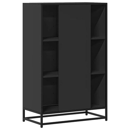 Skříň Highboard Černá 68X35X106,5 Cm Kompozit A Kov