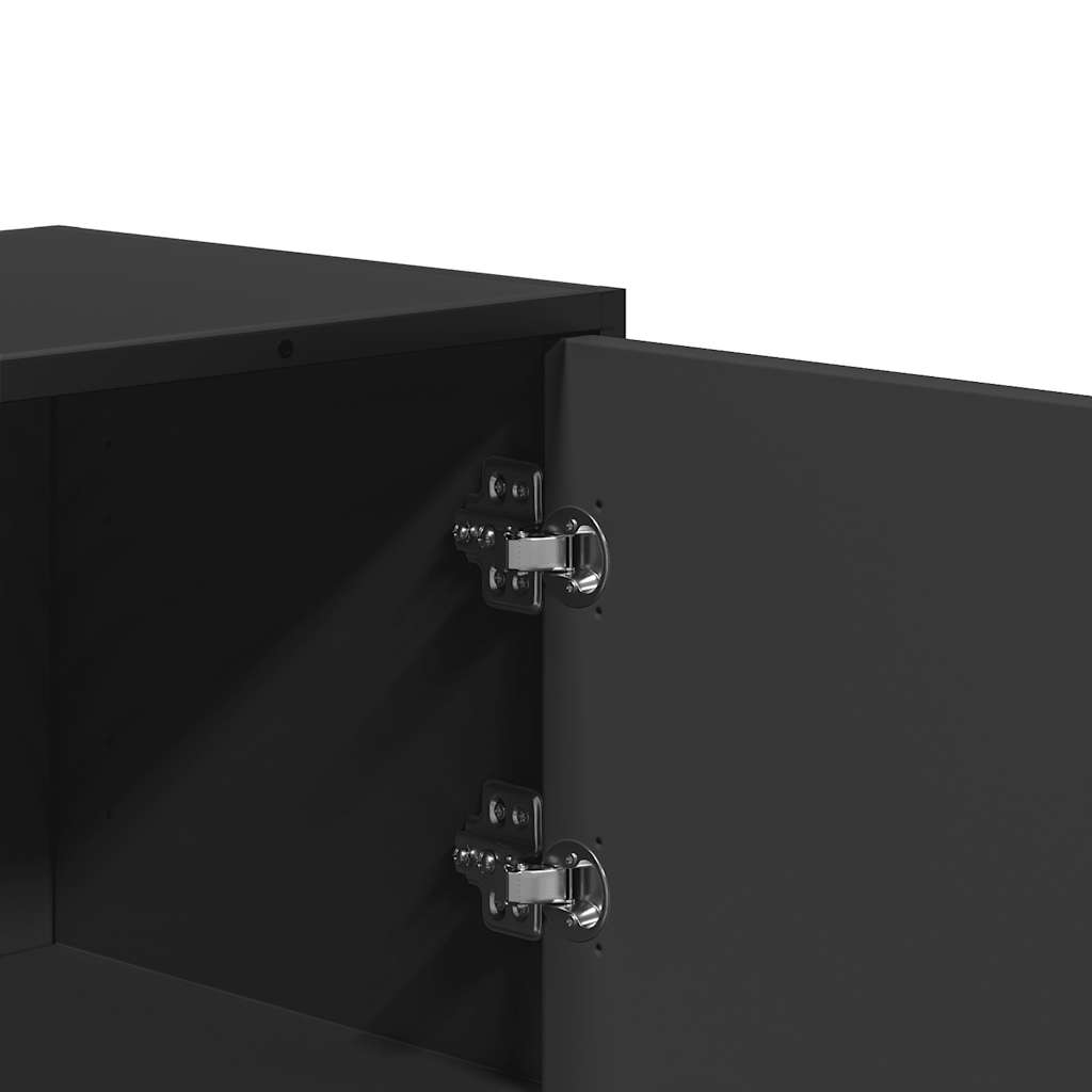 Skříň Highboard Černá 68X35X106,5 Cm Kompozit A Kov