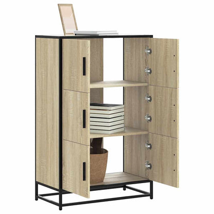 Skříň Highboard Černá 68X35X106,5 Cm Kompozit A Kov