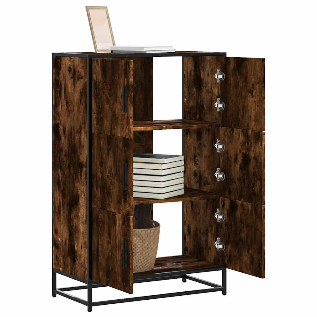 Skříň Highboard Černá 68X35X106,5 Cm Kompozit A Kov