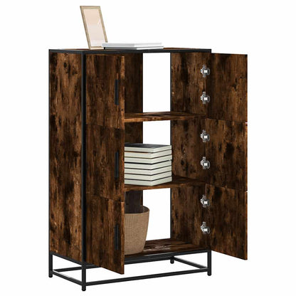 Skříň Highboard Černá 68X35X106,5 Cm Kompozit A Kov