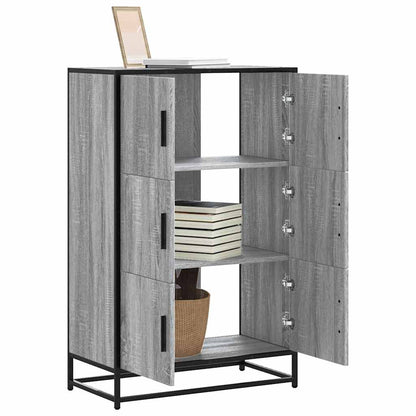 Skříň Highboard Černá 68X35X106,5 Cm Kompozit A Kov