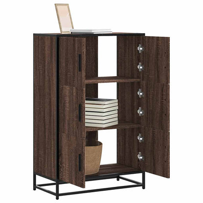 Skříň Highboard Černá 68X35X106,5 Cm Kompozit A Kov