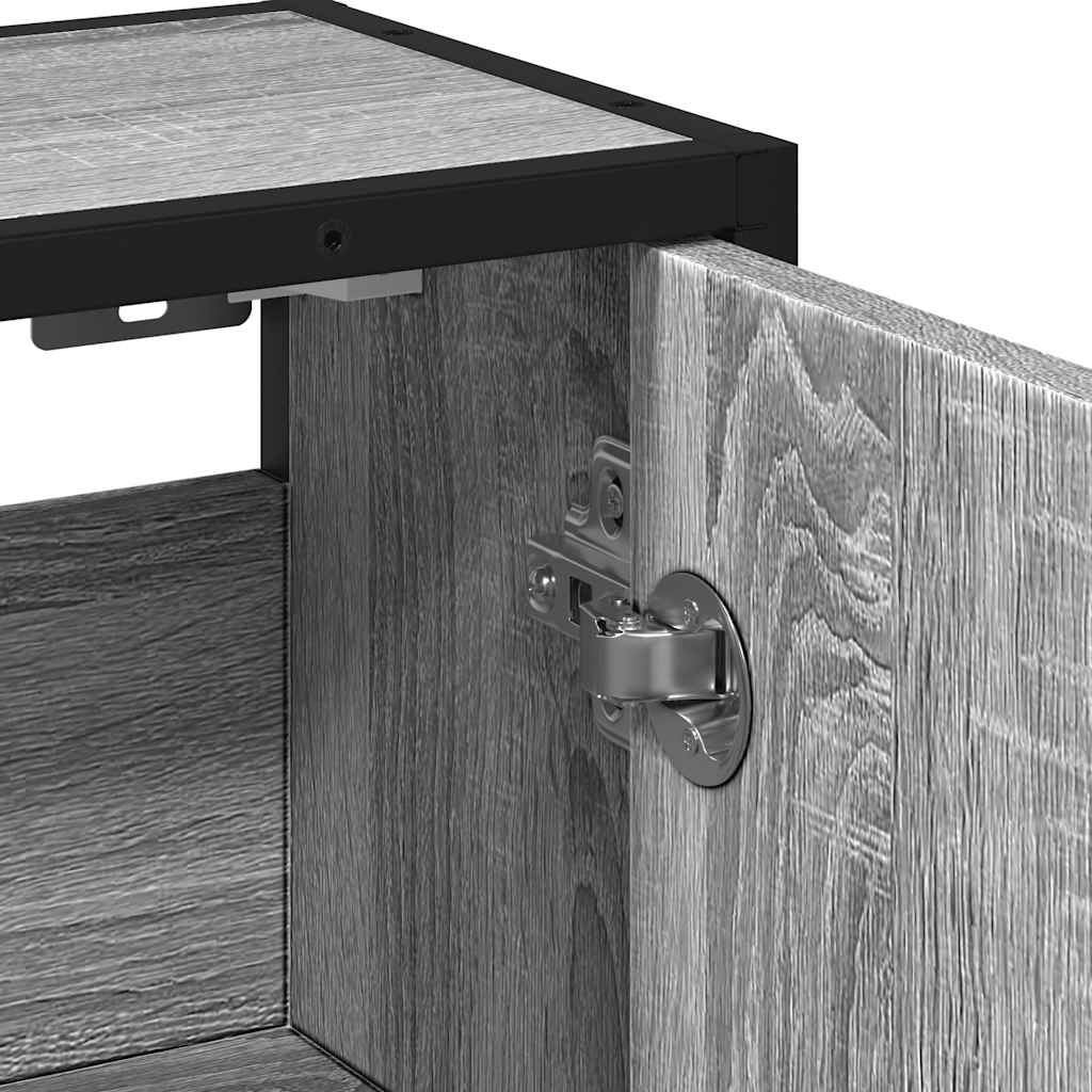 Koupelnová Skříňka Se Zrcadlem Šedá Sonoma 65X20X60 Cm Kompozit