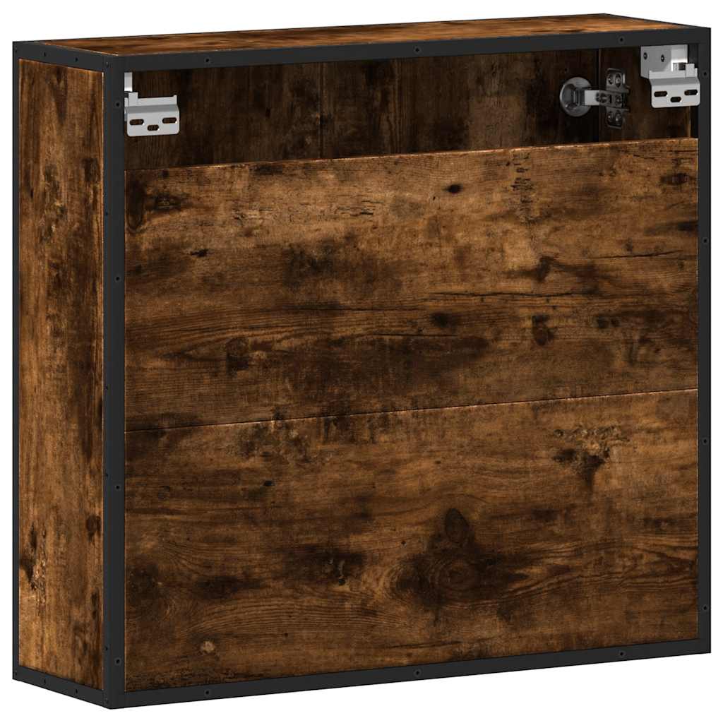Koupelnová Skříňka Se Zrcadlem Kouřový Dub 65X20X60 Cm Kompozit