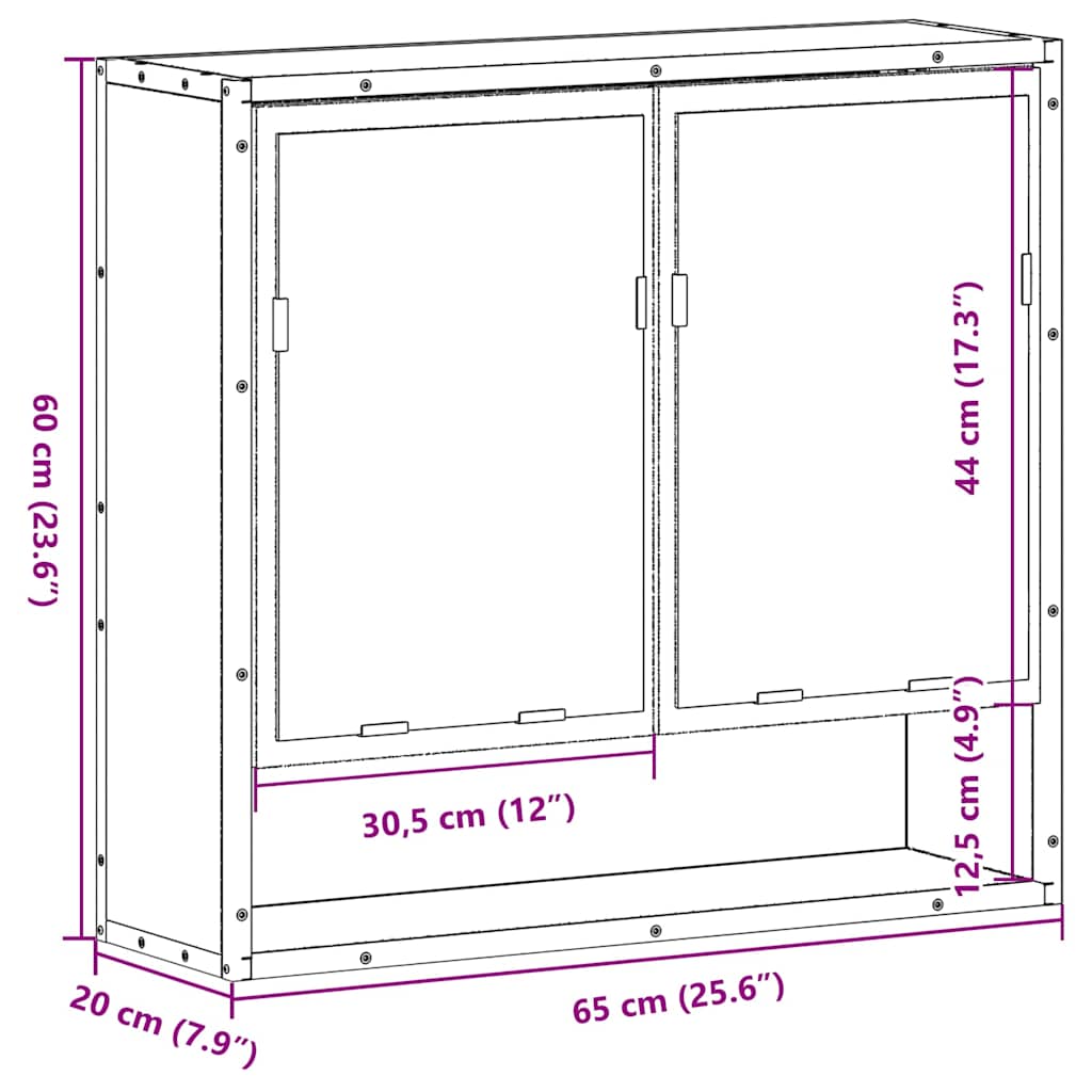 Koupelnová Skříňka Se Zrcadlem 65X20X60 Cm Kompozit
