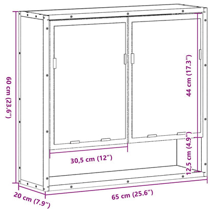 Koupelnová Skříňka Se Zrcadlem 65X20X60 Cm Kompozit